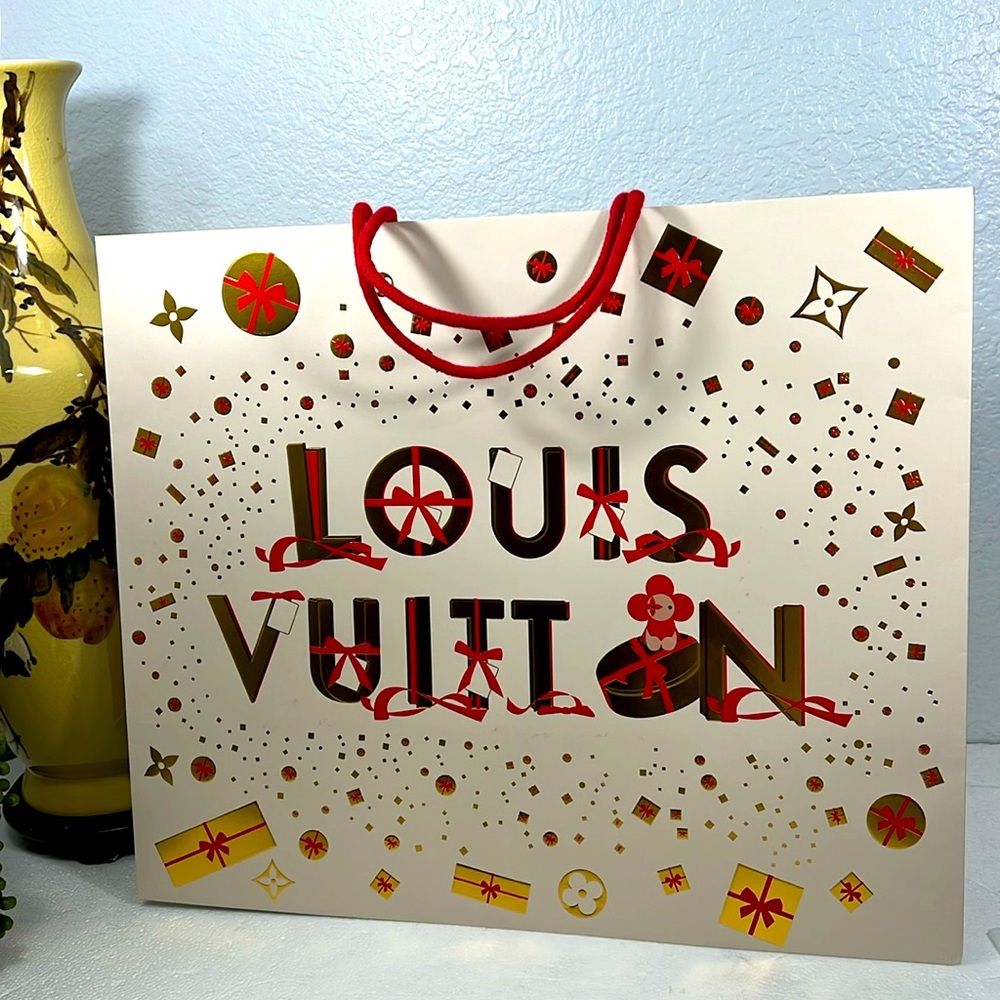 LV LOUIS VUITTON LARGE CHRISTMAS PAPER BAG - Picture 1 of 5